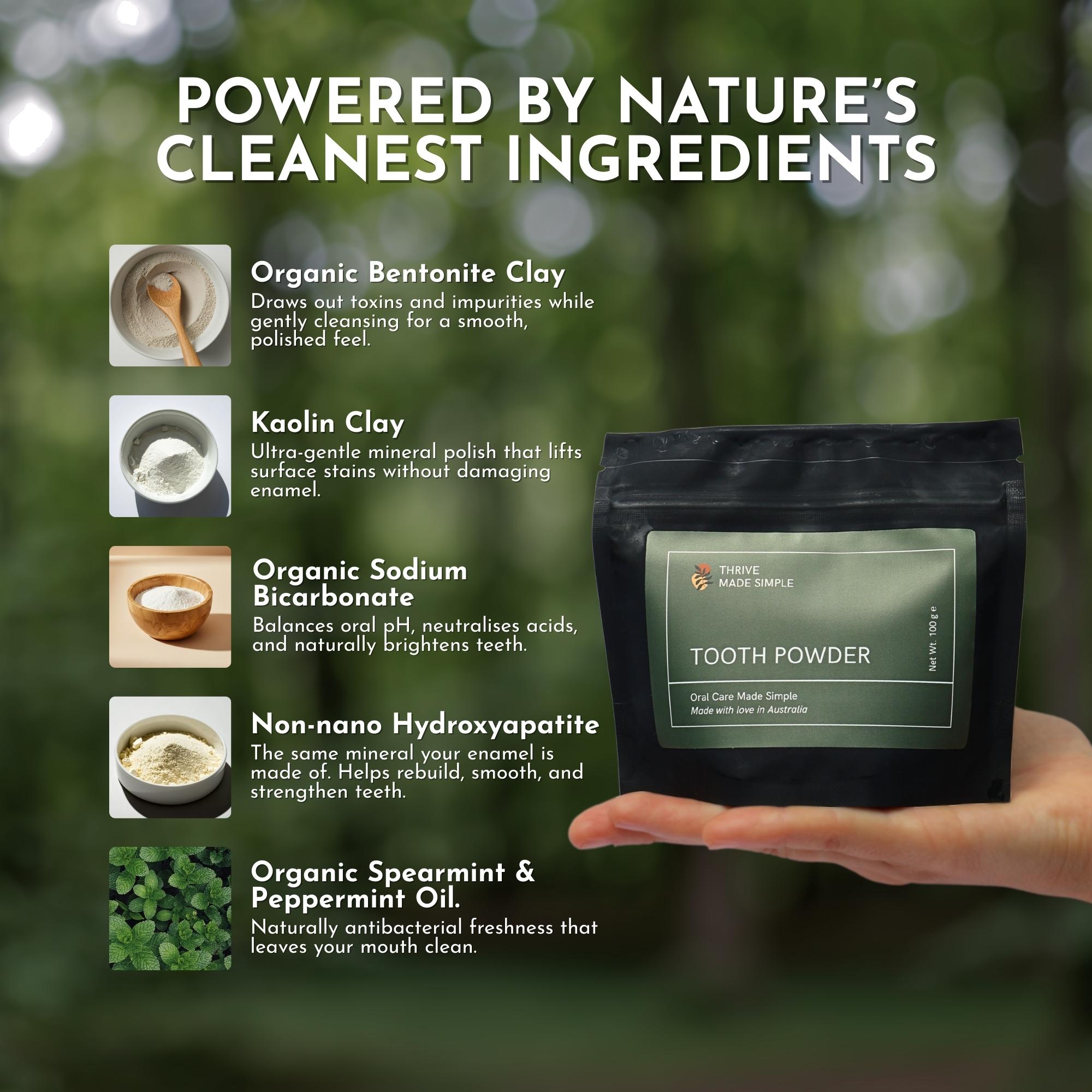 Minty Tooth Powder Refill Pouch 100g (Hydroxyapatite)