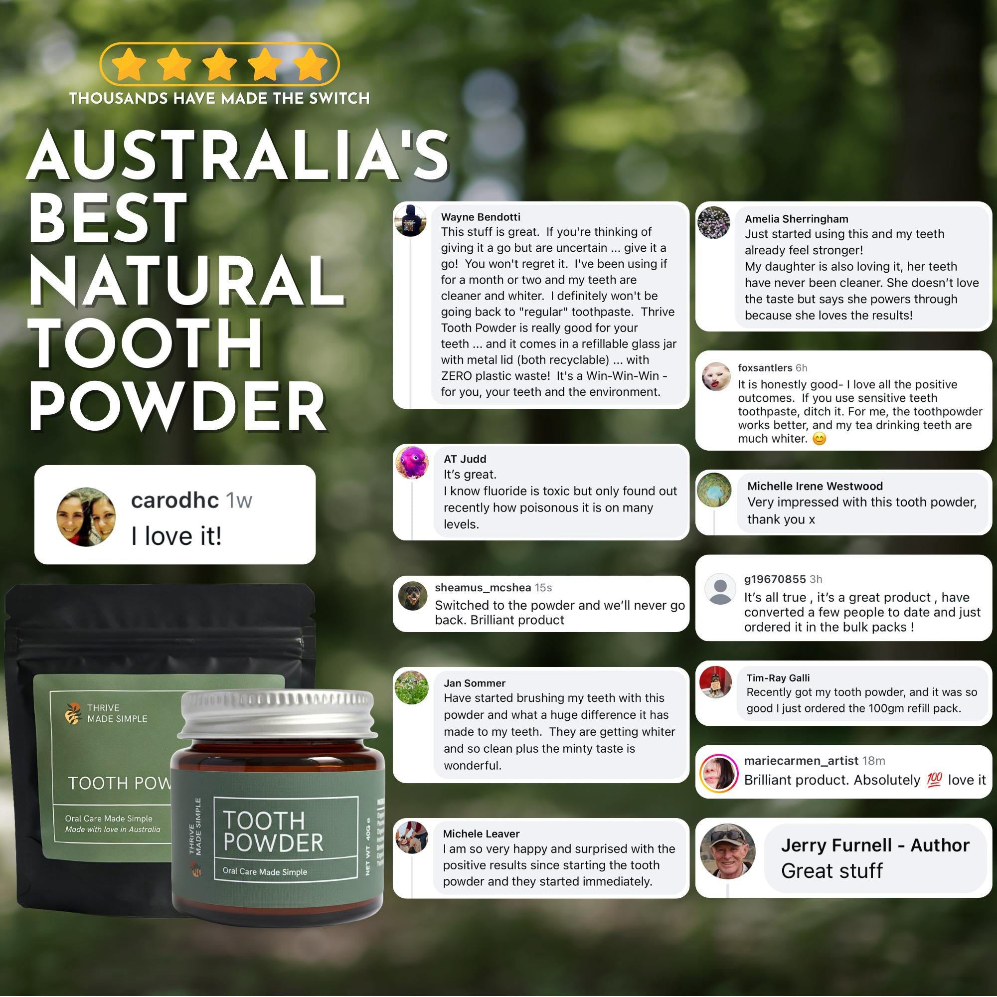Minty Tooth Powder Refill Pouch 100g (Hydroxyapatite)