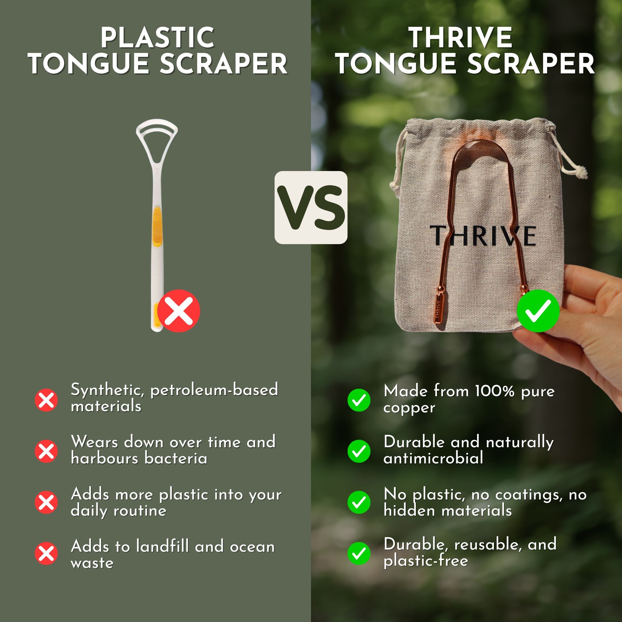 100% Pure Copper Tongue Scraper