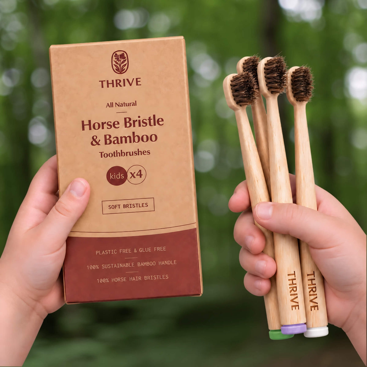 Kids Horse Bristle &amp; Bamboo Toothbrush (4 Pack)