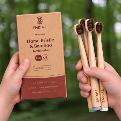 Kids Horse Bristle &amp; Bamboo Toothbrush (4 Pack)