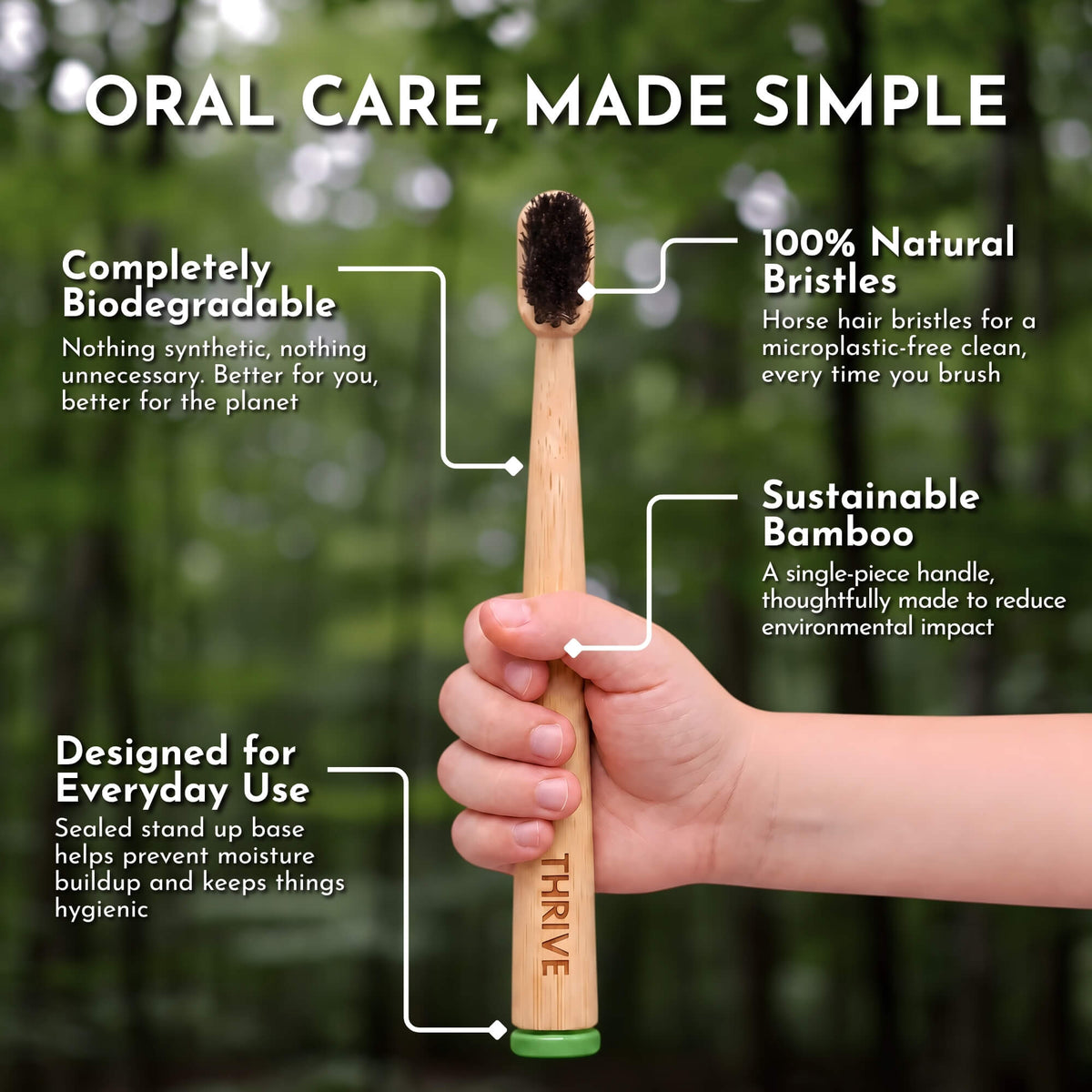 Kids Horse Bristle &amp; Bamboo Toothbrush (4 Pack)