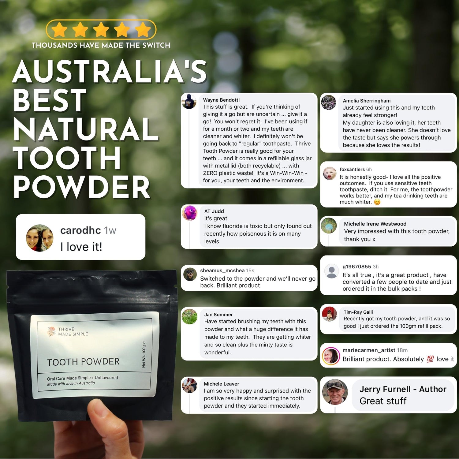 Unflavoured Tooth Powder Refill Pouch 100g (Hydroxyapatite)