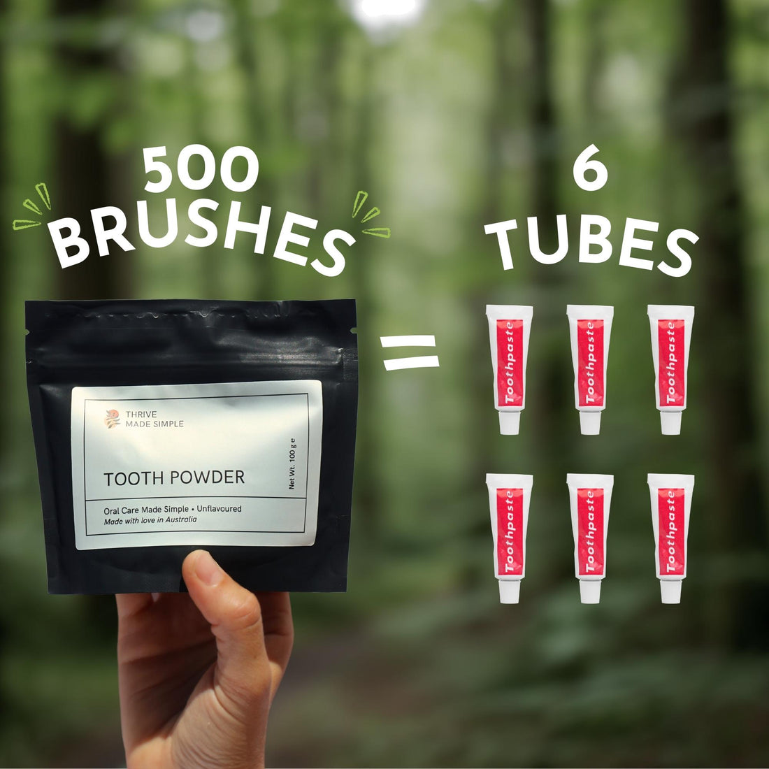 Unflavoured Tooth Powder Refill Pouch 100g (Hydroxyapatite)