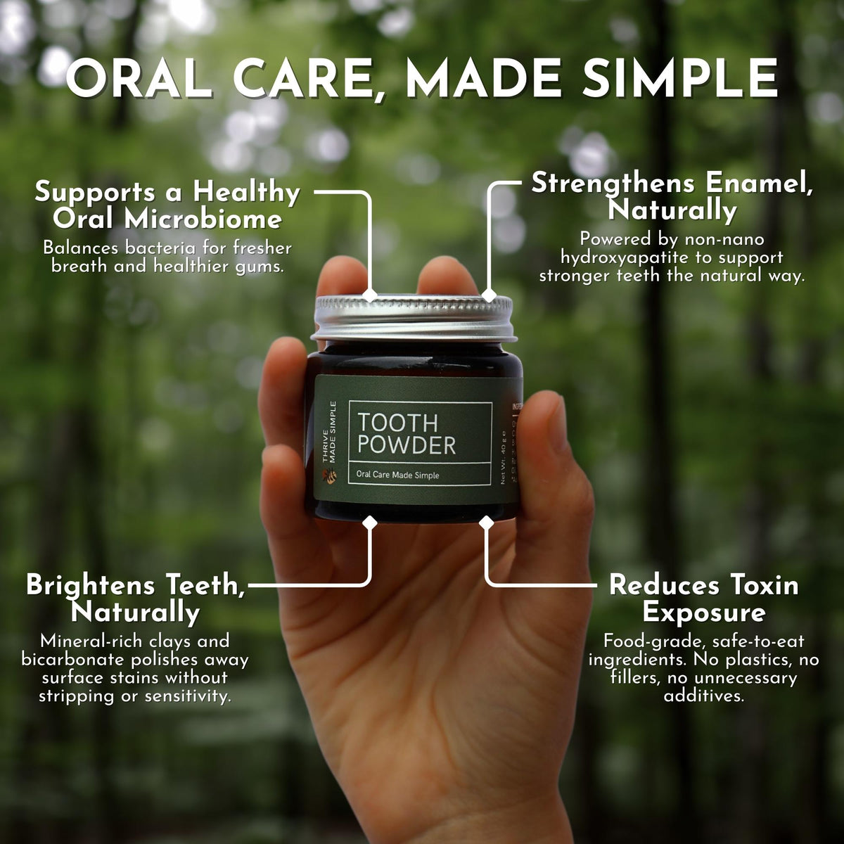 Natural Hydroxyapatite Tooth Powder (Fluoride-Free) | Thrive Made Simple